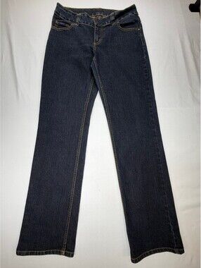 Fubu Women's Straight Jeans Classic Mid Rise Dark Wash Denim Size 9/10 Blue
